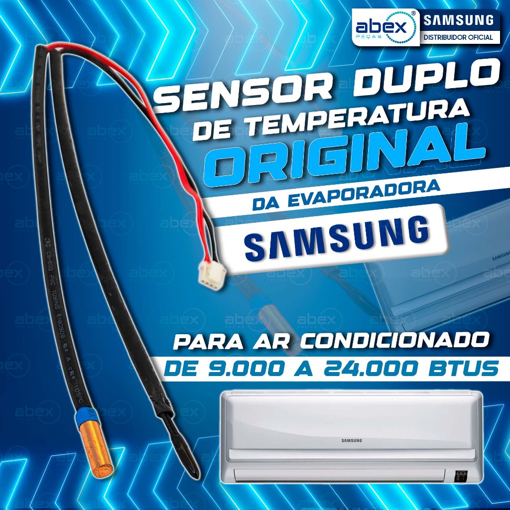 Sensor Temperatura Duplo 10+10k Ohms Evaporadora Ar Samsung 9000 A 24000 Btus DB95-01438G Original
