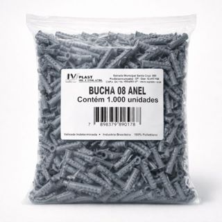Bucha Para Parede 8mm Ivplast Com Aba Anel Sem Parafuso Pacote 1000 Peças em Oferta na Shopee