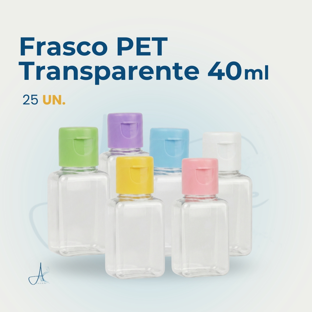 FRASCO PET 40ML 25 UNIDADES | LEMBRANCINHAS - KIT VIAGEM - COSMÉTICOS