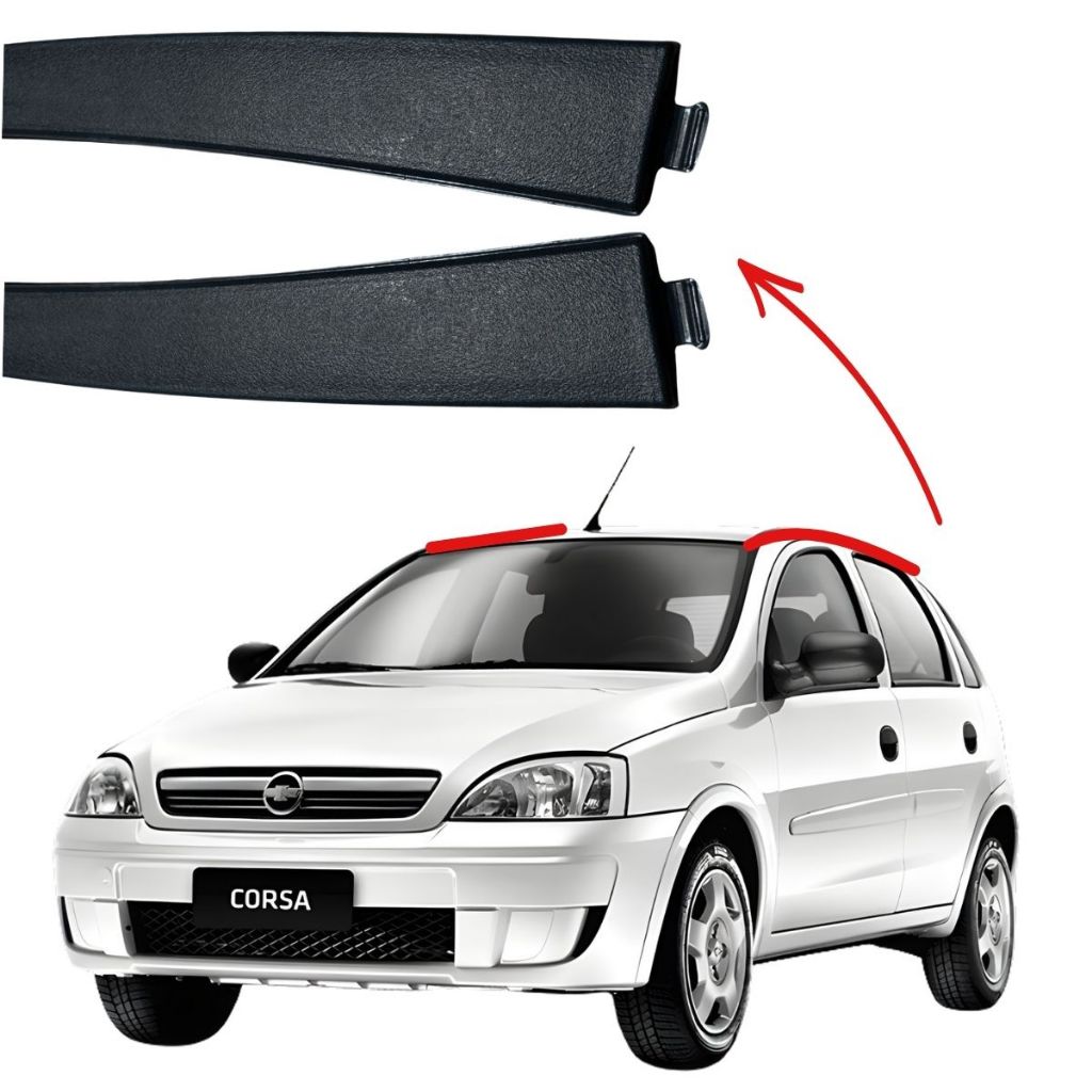 Par Canaleta do Friso Teto Corsa Hatch Modelo Frente Montana 2002 em Diante