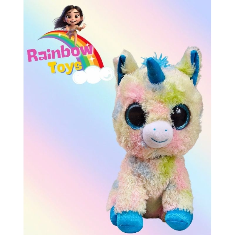 Pelúcia Ty Unicórnio Blitz Beanie Boo, mede 25 cm, USADO