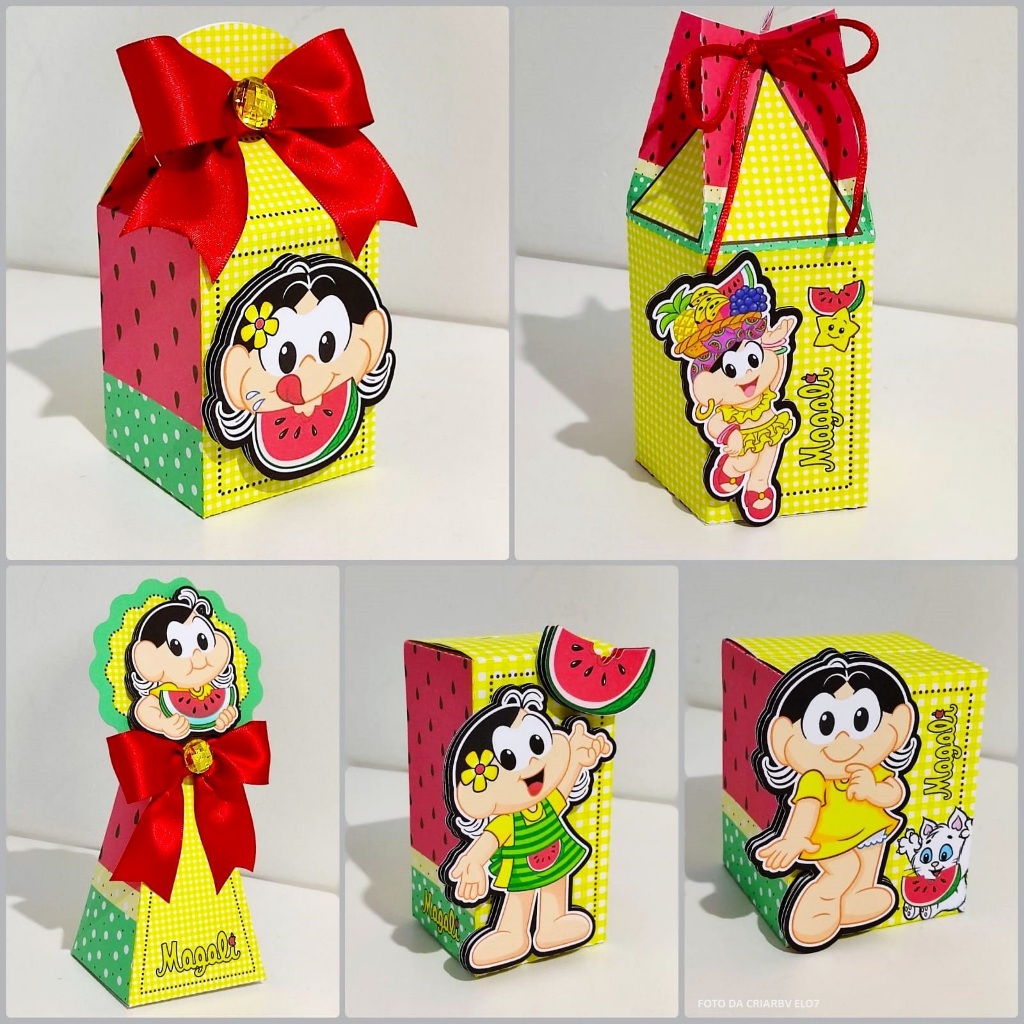 Caixinhas Personalizadas Magali - festa-PEGUE E MONTE-turma da monica-Papelaria-Aniversário-Lembrancinhas