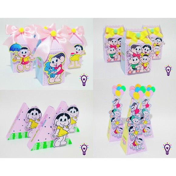 Caixinhas Personalizadas Turma da monica - festa-PEGUE E MONTE-Mônica-Papelaria-Aniversário-Lembrancinhas