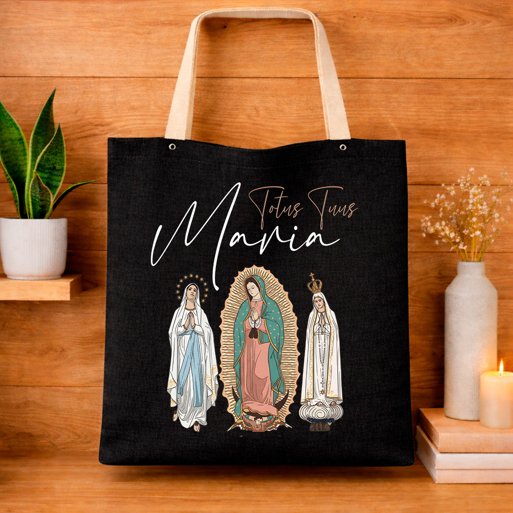Bolsa Sacola Ecobag Linho Saturno Exclusivo Nossa Senhora Maria Totus Catolico Envio Imediato em Oferta na Shopee