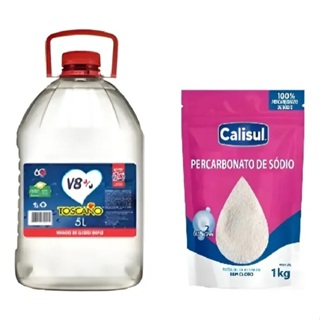 Kit Para Limpeza 1 Vinagre 8% + 1 Kg Percabonato De Sódio em Oferta na Shopee