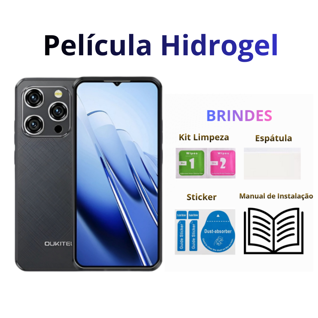 Película Hidrogel Oukitel WP 52 Frontal - ESCOLHA HD ou PRIVACIDADE | Ler Descrição