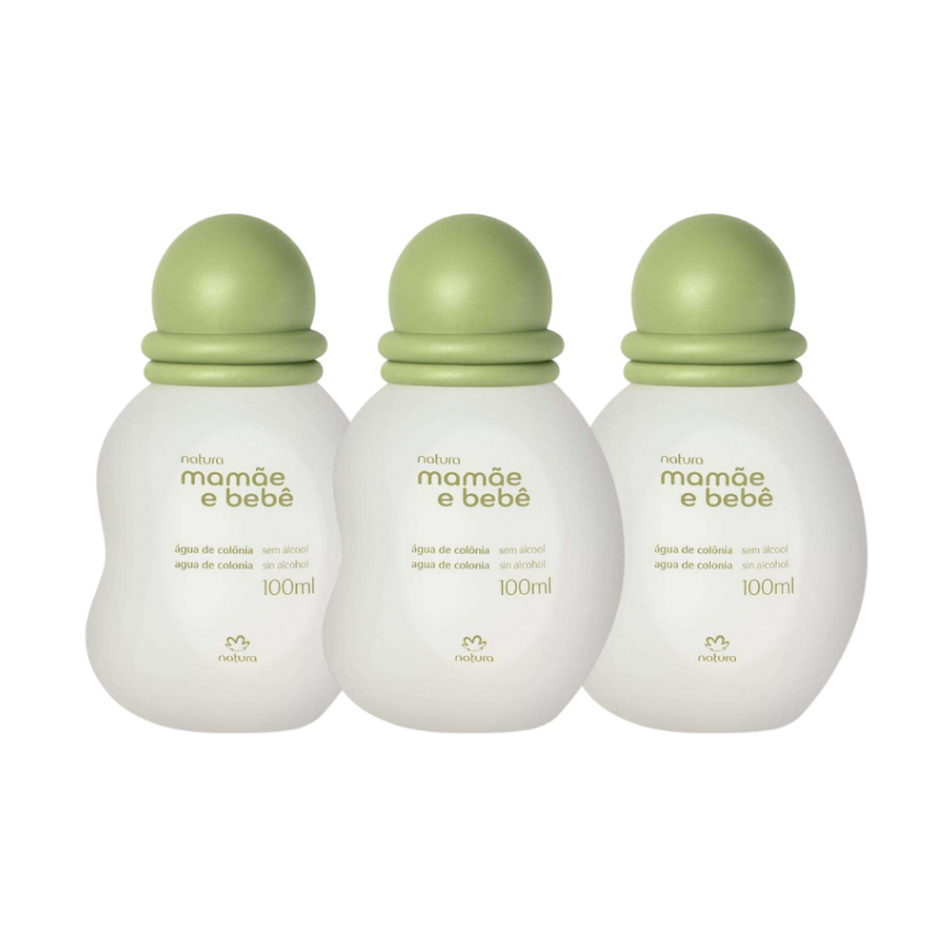 Colônia Natura Mamãe e Bebê 100ml Combo 03un em Oferta na Shopee
