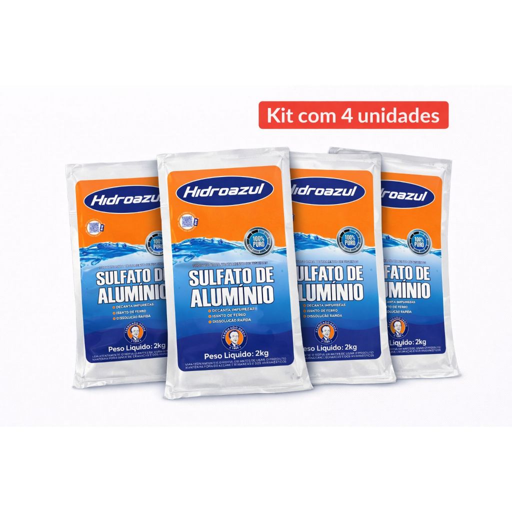 Kit 4 Sulfato de Alumínio Hidroazul de 2kg em Oferta na Shopee