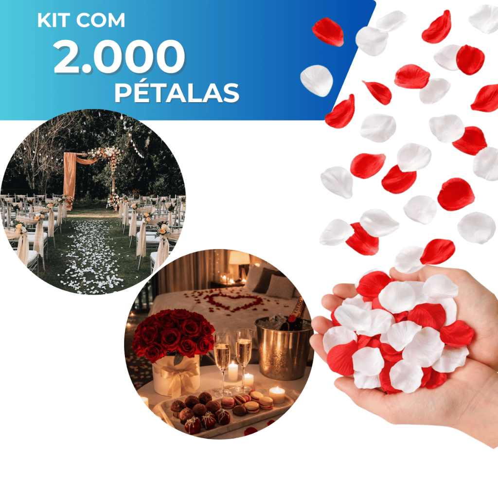 2000 Pétalas De Rosas Artificiais Branca ou Vermelha Casamento Festas Noivas Decoração Kit Romântico 1000 Pétalas em Oferta na Shopee