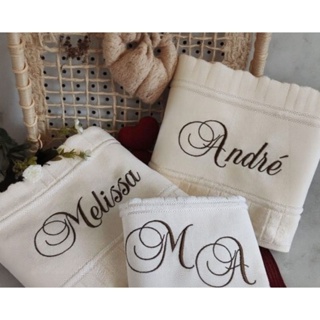 Toalha Lavabo Personalizada Bordada com Nome | Presente Criativo Casal Família Amigos em Oferta na Shopee