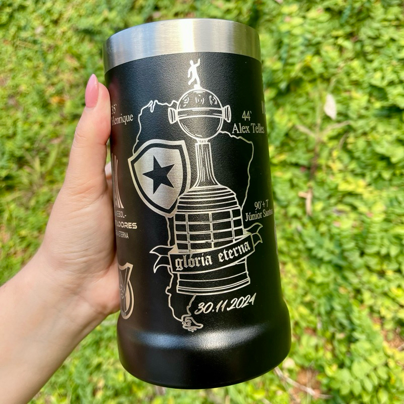 Caneca  de Chopp BOTAFOGO Exclusiva 710ml 360º em Aço Inox Térmica – Gravação a Laser em Oferta na Shopee