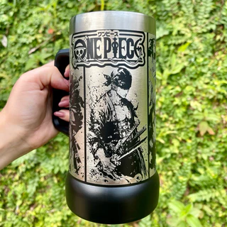 Caneca de Chopp ONE PIECE Exclusiva 710ml 360o em Aço Inox Térmica – Gravação a Laser