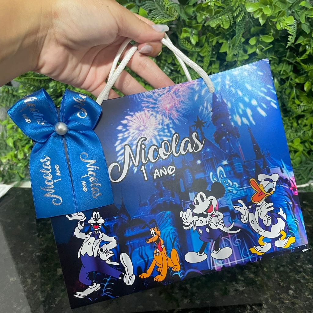 Sacolinha Surpresa Personalizada Disney 100 anos Turma I Laço | Lembrancinhas | Festa Aniversário | Lancheirinha