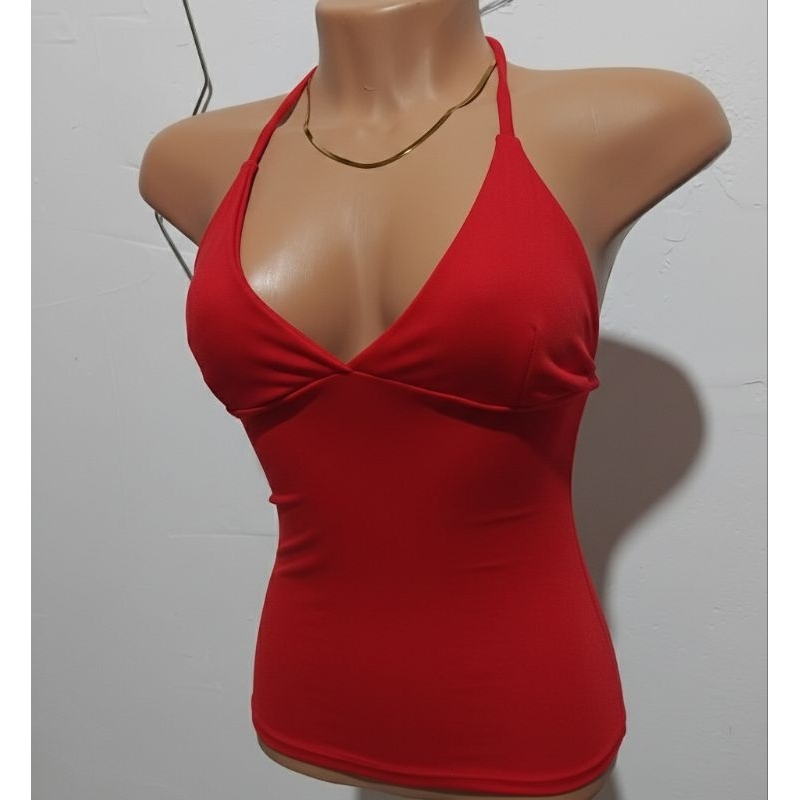 Blusa Suplex regatinha alça fina sustentação camiseta feminina decote V tendência