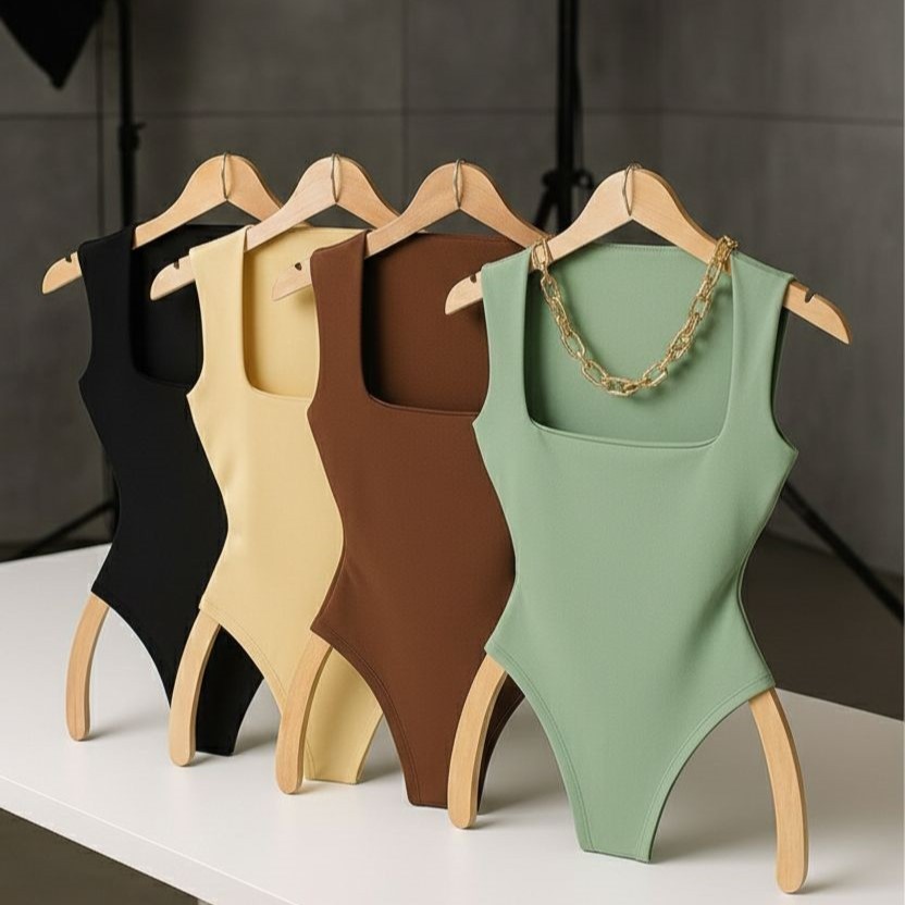 Body Feminino Regata Decote Quadrado Com Forro Suplex Alça Larga Collant Casual Bori Estilo Blogueira Tendencia Elegante em Oferta na Shopee