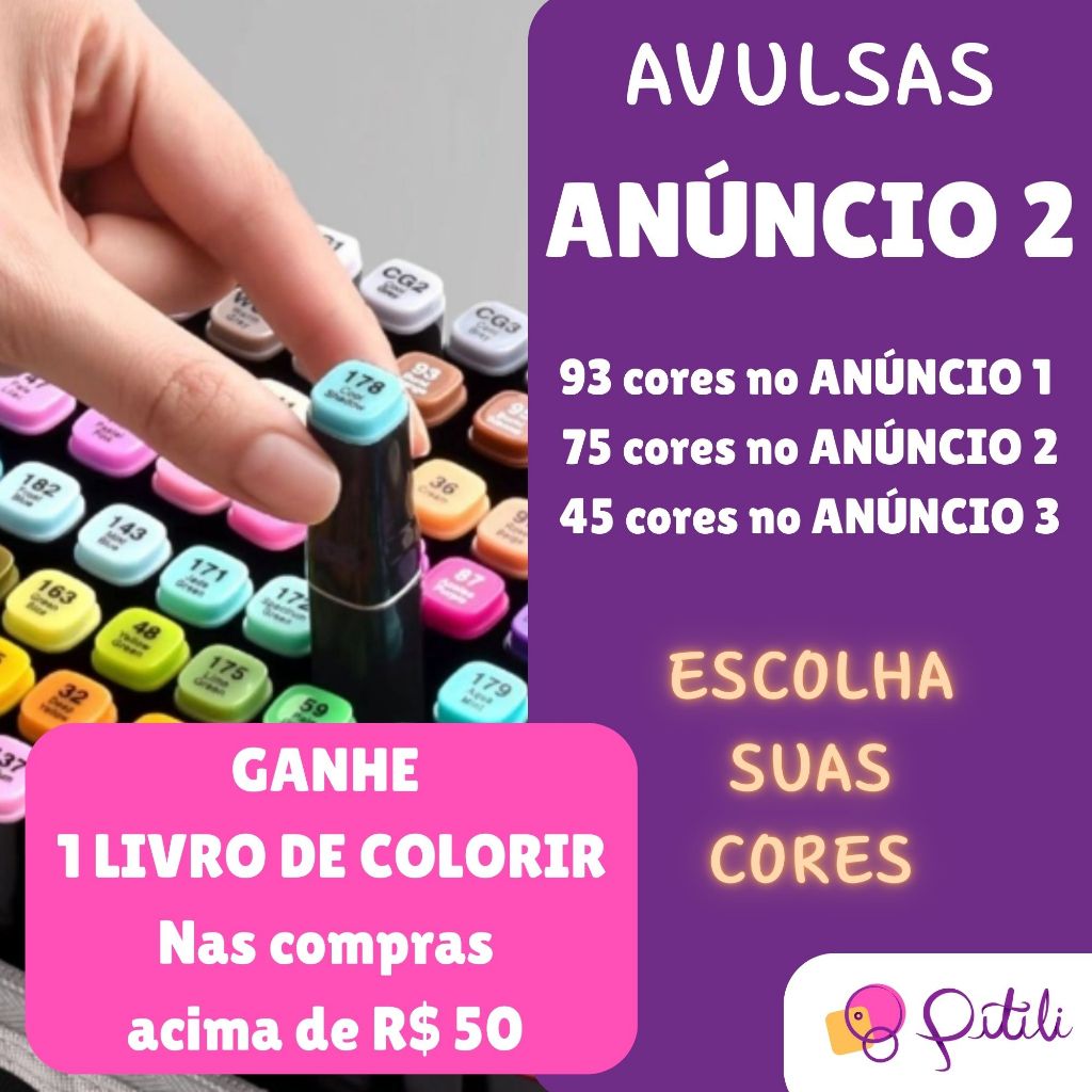 Caneta Marcadora Touch (AVULSA) -  ANÚNCIO 2 - Ponta Dupla Para Colorir Unidade em Oferta na Shopee