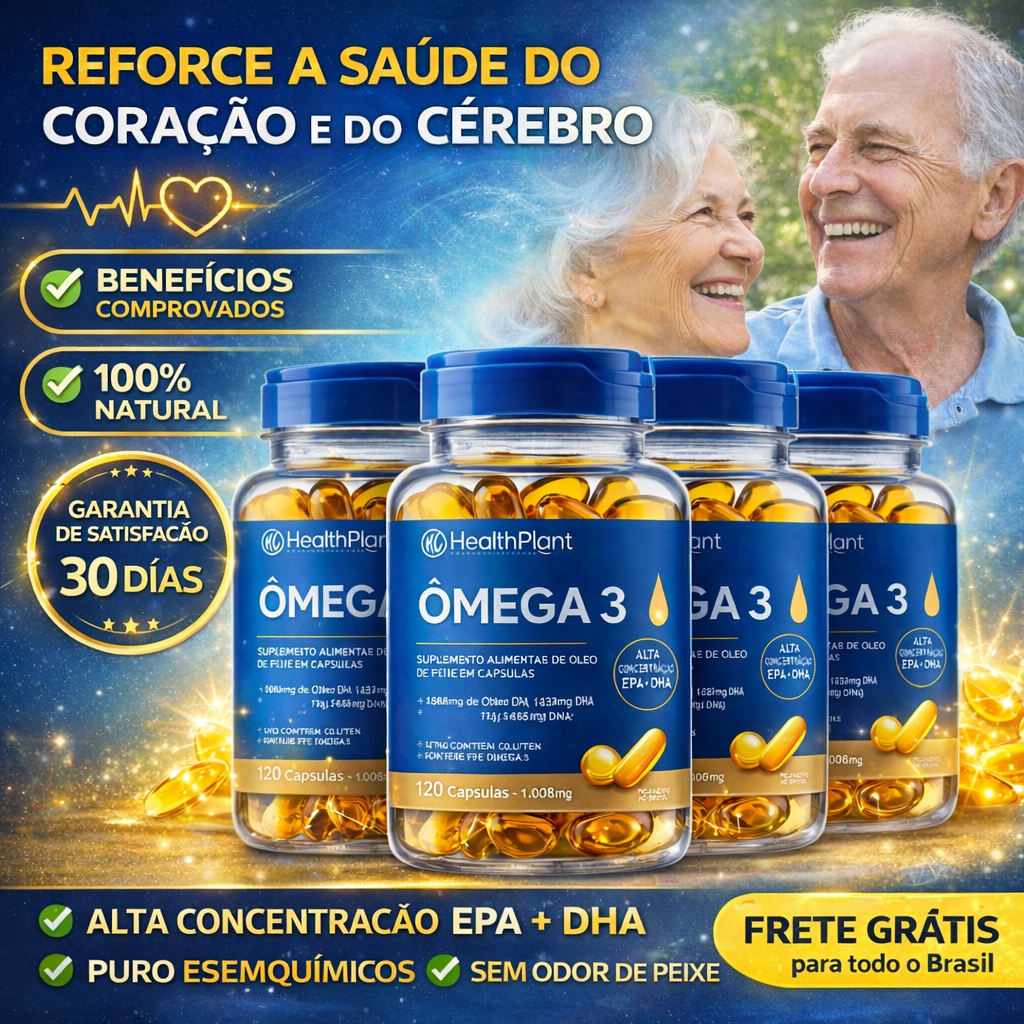 Omega 3 Premium EPA + DHA – 120 Cápsulas | Alta Concentração | Suplemento Alimentar
