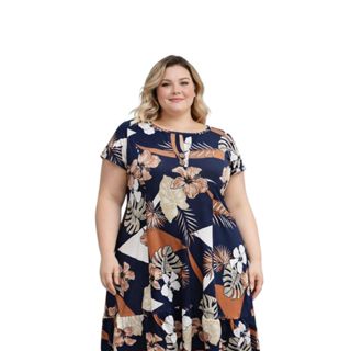 Vestido Soltinho Plus Size Estampa Premium Estampa variável Tamanhos M ao G3 em Oferta na Shopee