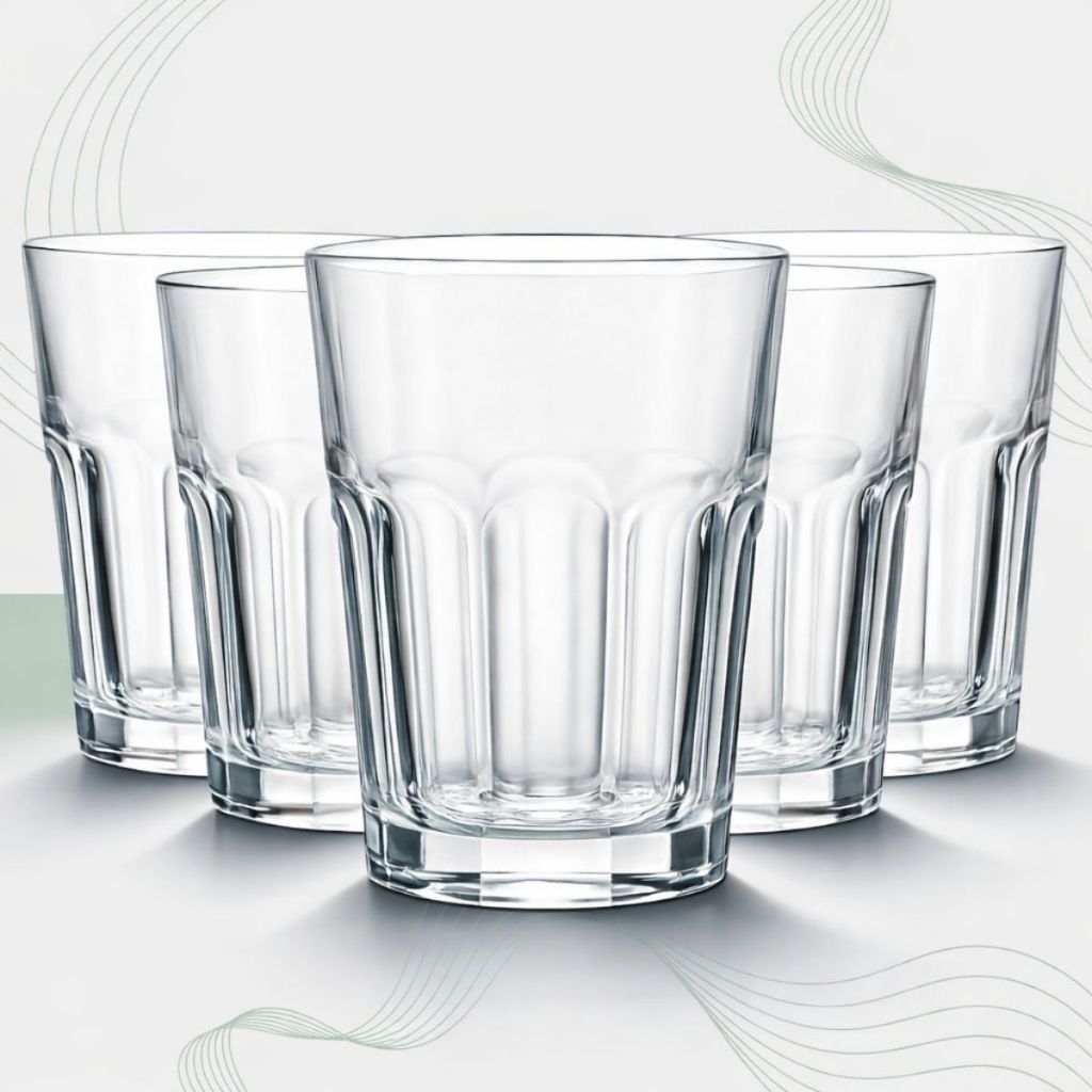 Jogo de Copos de Vidro 350ml Kit 6 Peças Água Suco Drink Refrigerante | Mesa Posta Cozinha em Oferta na Shopee