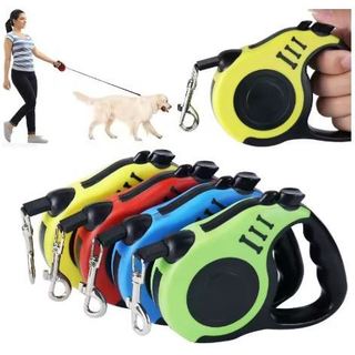 Coleira Guia Retrátil 3 Metros Pets Cachorro Cães Gatos Resistente Com Trava Até 11.33kg