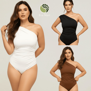 Body Feminino Elegante Mula Manca Assimétrico Ombro Único em Suplex Premium com Franzido Casual em Oferta na Shopee