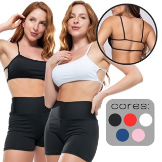 Top Fitness Cropped Faixa Costa Nua Alcinha Sem Bojo Moda Blogueira em Oferta na Shopee