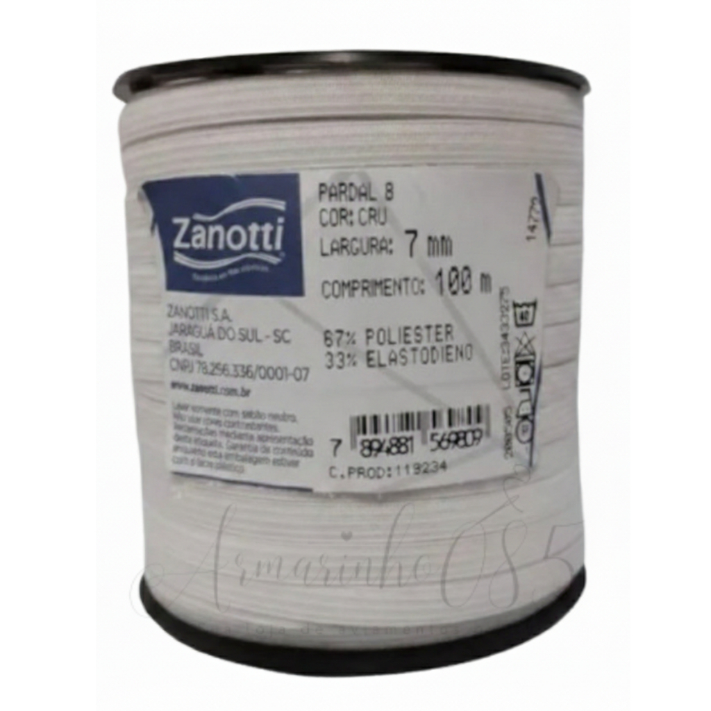 Elástico Zanotti Pardal 7mm C/100 metros