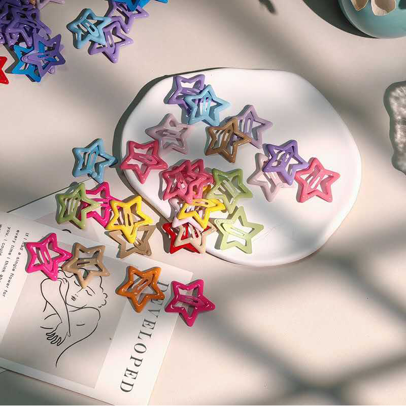 Kit 50/100 Peças Grampos De Cabelo Estrela Dopamina Cor Doce Para Mulheres, ModaPresilhas em Oferta na Shopee