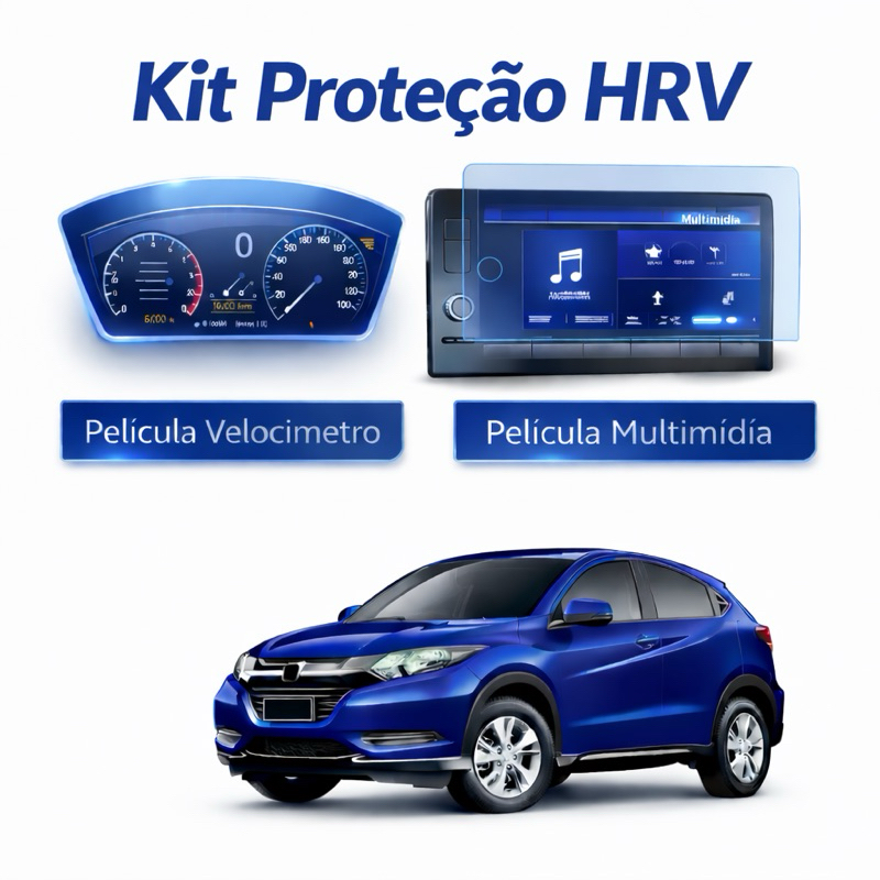 Kit Película Automotiva Carro Honda HRV Para Central Multimídia e Velocímetro