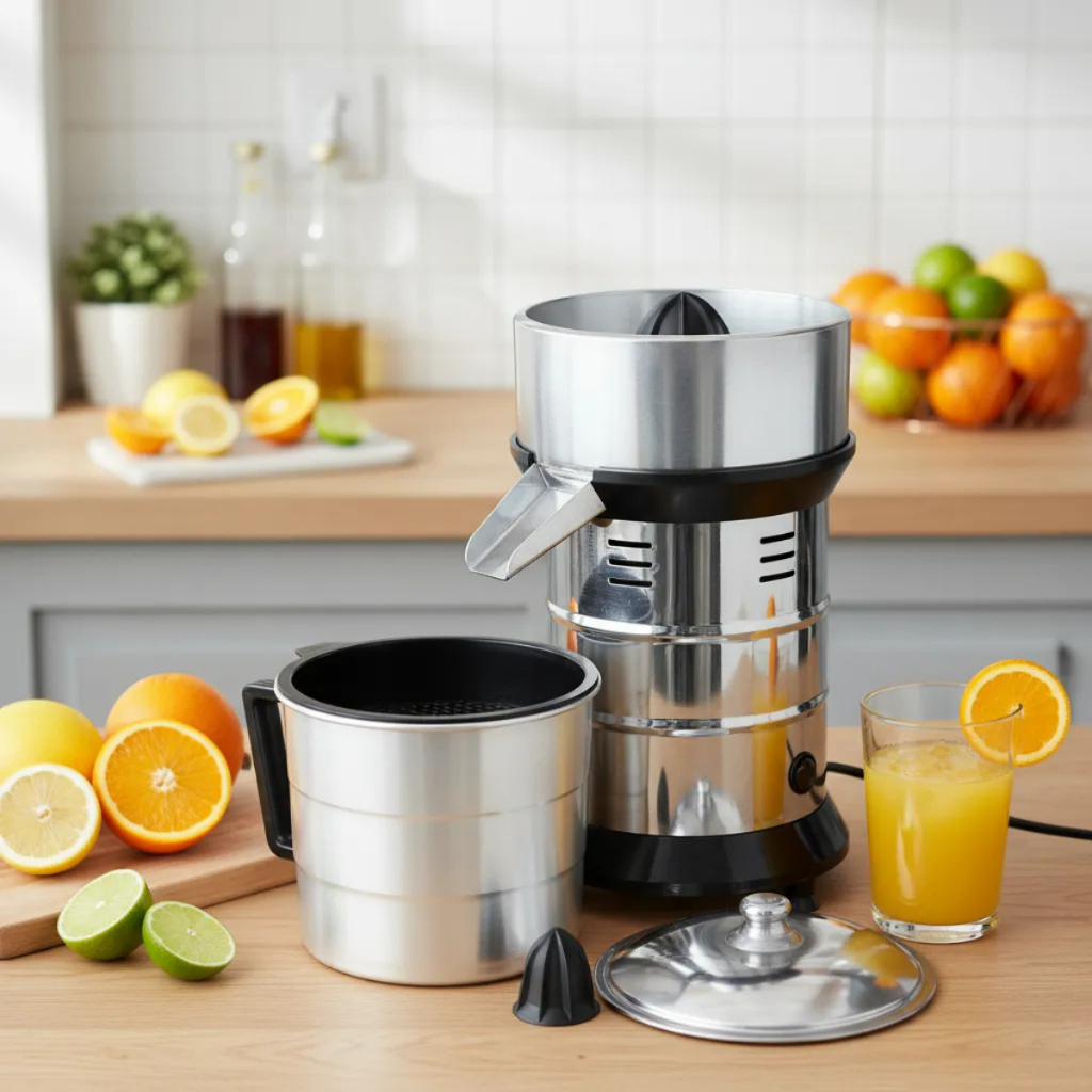 Espremedor Industrial 700W Inox Bivolt Profissional Laranja Limão + Copo de 3L