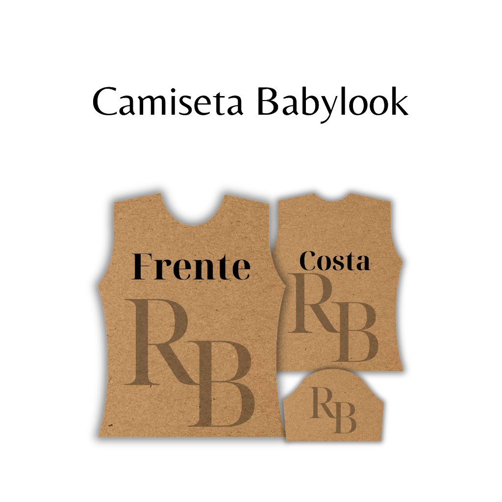 Molde, modelagem de camiseta feminina Baby Look em papel semi Kraft