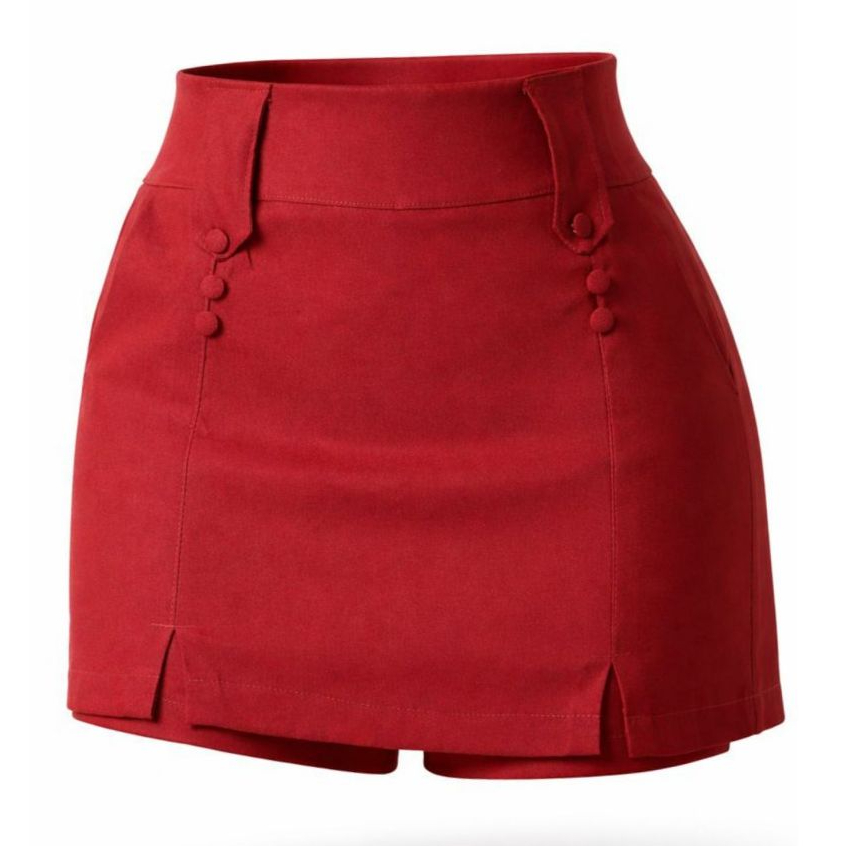 Short Saia Feminino Alfaiataria – Cintura Alta, Botões e Caimento Perfeito moda 2025