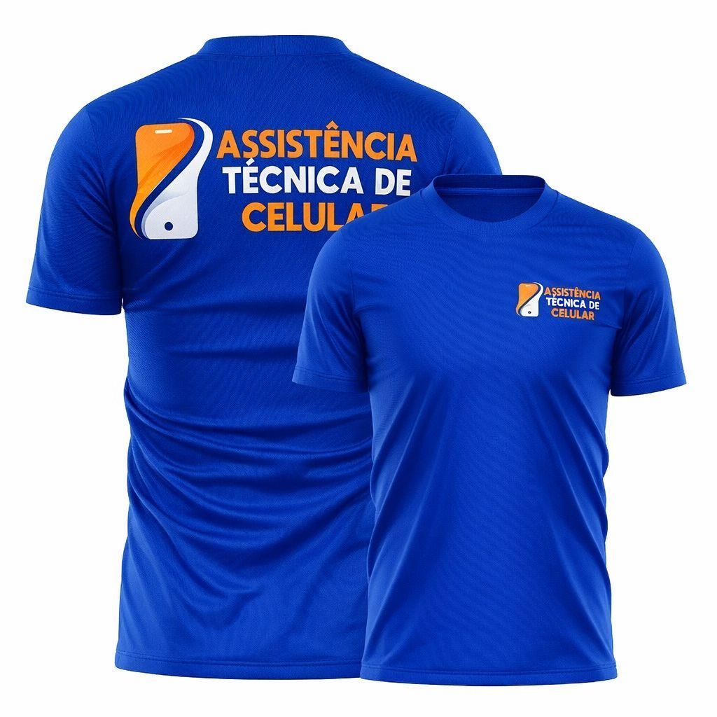 Camiseta profissional ideal para assistência técnica de celulares, desenvolvida para transmitir credibilidade, organizaç em Oferta na Shopee