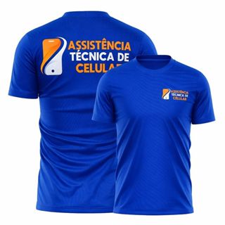 Camiseta profissional ideal para assistência técnica de celulares, desenvolvida para transmitir credibilidade, organizaç em Oferta na Shopee