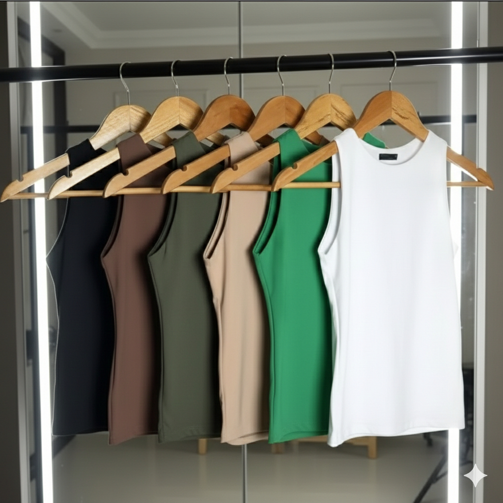 Kit 3 Regatas Blusa Feminina Suplex Duplo Básica Lisa Blusinha Blogueira Regatinha em Oferta na Shopee