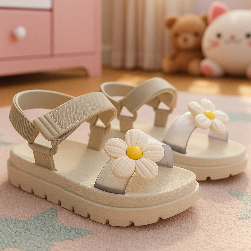 Sandália Papete Infantil Menina Flores Borboletas Feminina Crianças Leve Confortável Antiderrapante em Oferta na Shopee
