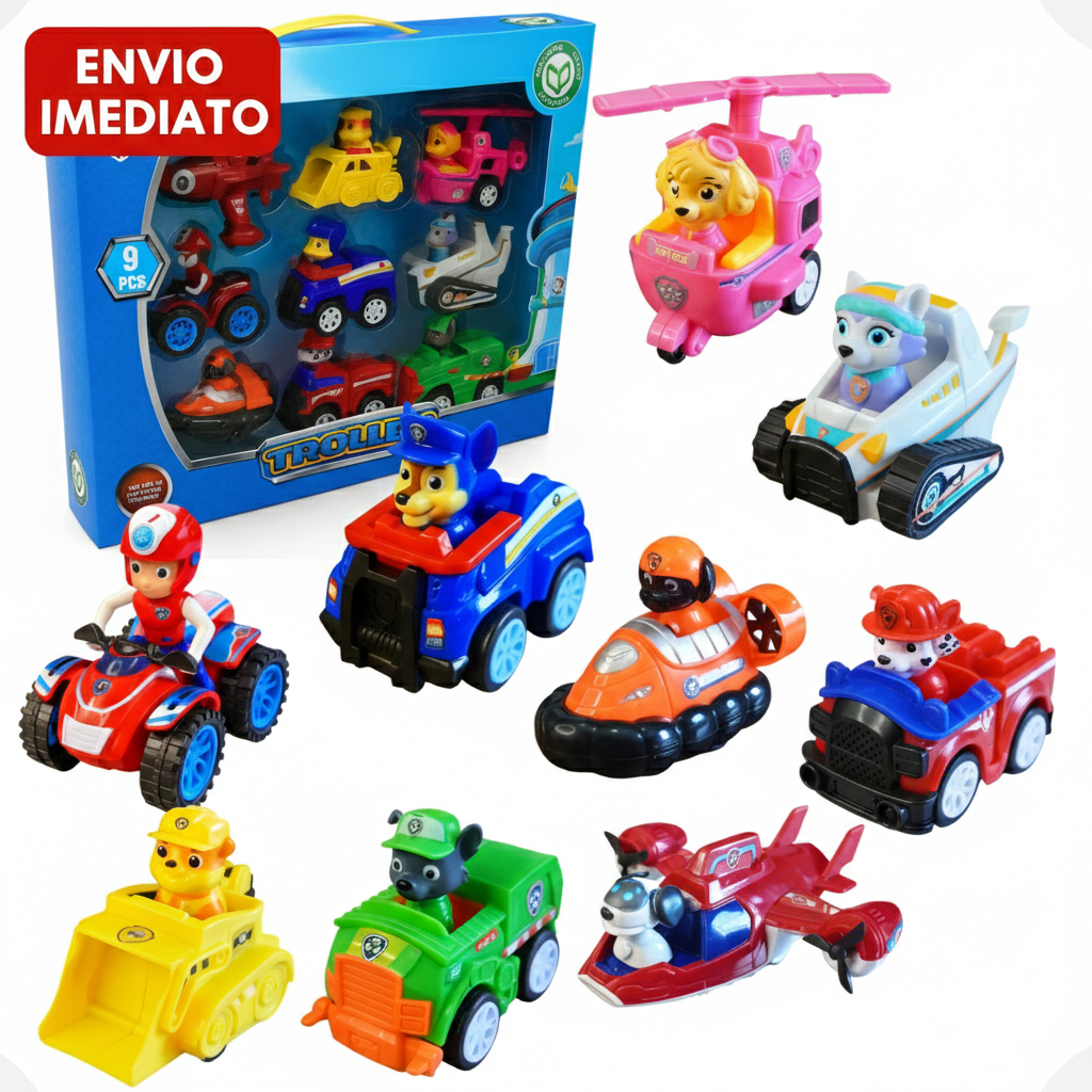 Kit Carrinhos Patrulha Canina Com 9 Carros De Fricção Brinquedo Infantil Premium - Envio Imediato em Oferta na Shopee