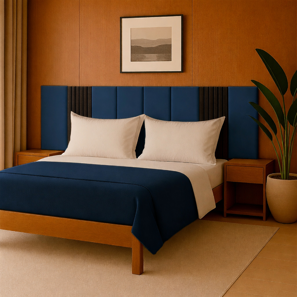 Kit Cabeceira Cama Estofada modular 45x20 + Ripado Preto Cama box Completo. em Oferta na Shopee