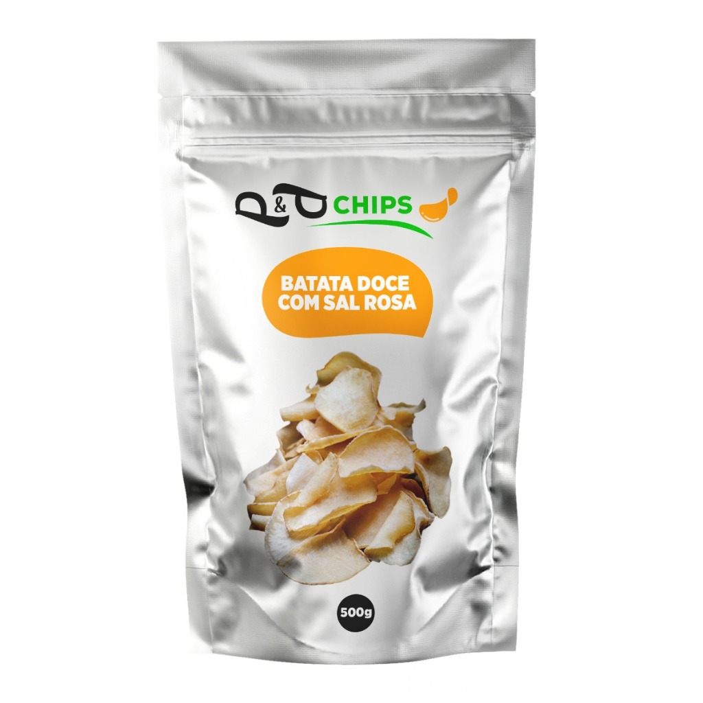 Batata Doce Chips P&P Natural Sem Glúten - 500g em Oferta na Shopee