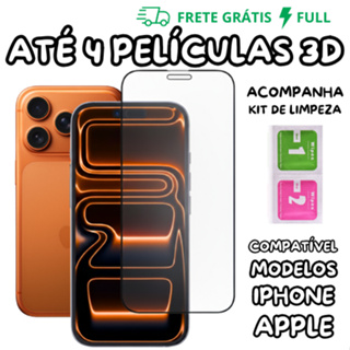 4 OU 2 PELÍCULAS DE VIDRO 3D PARA IPHONE TODOS MODELOS PARA IOS 7 8 XS XR 11 12 13 14 15 16 17 MAX em Oferta na Shopee