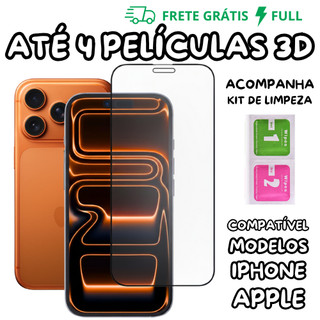 4 OU 2 PELÍCULAS DE VIDRO 3D PARA IPHONE TODOS MODELOS PARA IOS 7 8 XS XR 11 12 13 14 15 …