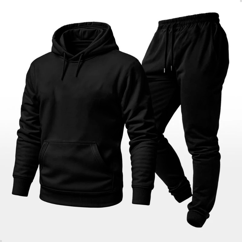 Conjunto Moletom Canguru com Capuz e Bolso  e Calça Liso Unissex Inverno Frio Confortável Versátil e Ótima Qualidade em Oferta na Shopee