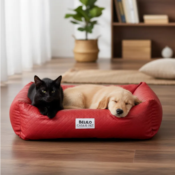 Caminha de cachorro e gato BELILO PET Cama para cachorro Corino 100% Impermeável em Oferta na Shopee