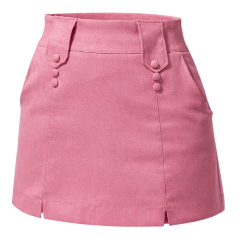 Short Saia Feminino Alfaiataria – Cintura Alta, Botões e Caimento Perfeito moda 2025 em Oferta na Shopee