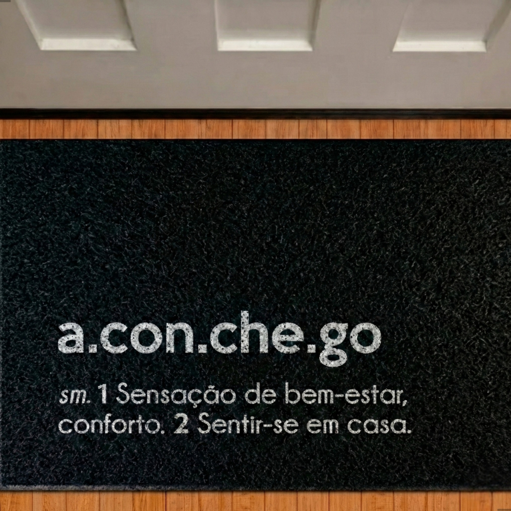 Tapete Capacho Coleção Casa Lar Aconchego Vinil PVC Antiderrapante Lavável Decorativo