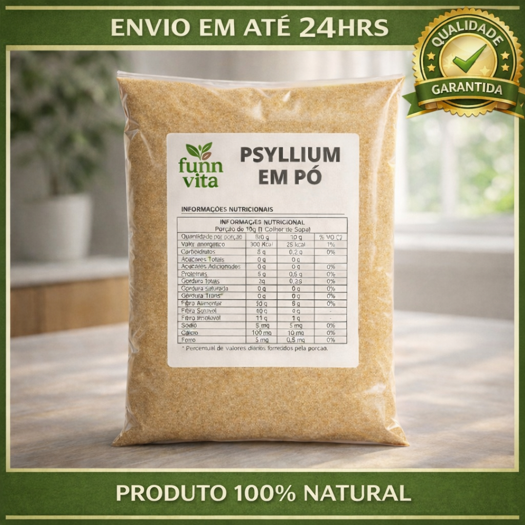 PSYLLIUM EM PÓ 100% NATURAL FIBRAS IMPORTADO em Oferta na Shopee