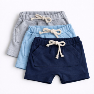 Kit com 3 Bermudinhas de Bebê Infantil 100% Algodão. em Oferta na Shopee