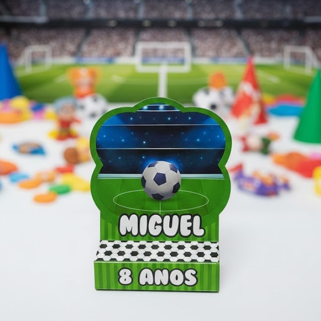 Porta bis duplo Lembrancinha Personalizados- Festa Infantil - Futebol Caixinha Bis