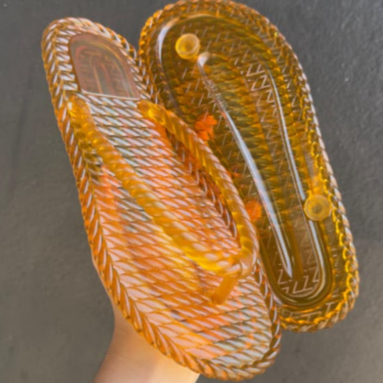 Chinelo Marrocos Feminino lançamento verão trança transparente Confortável tendencia praia