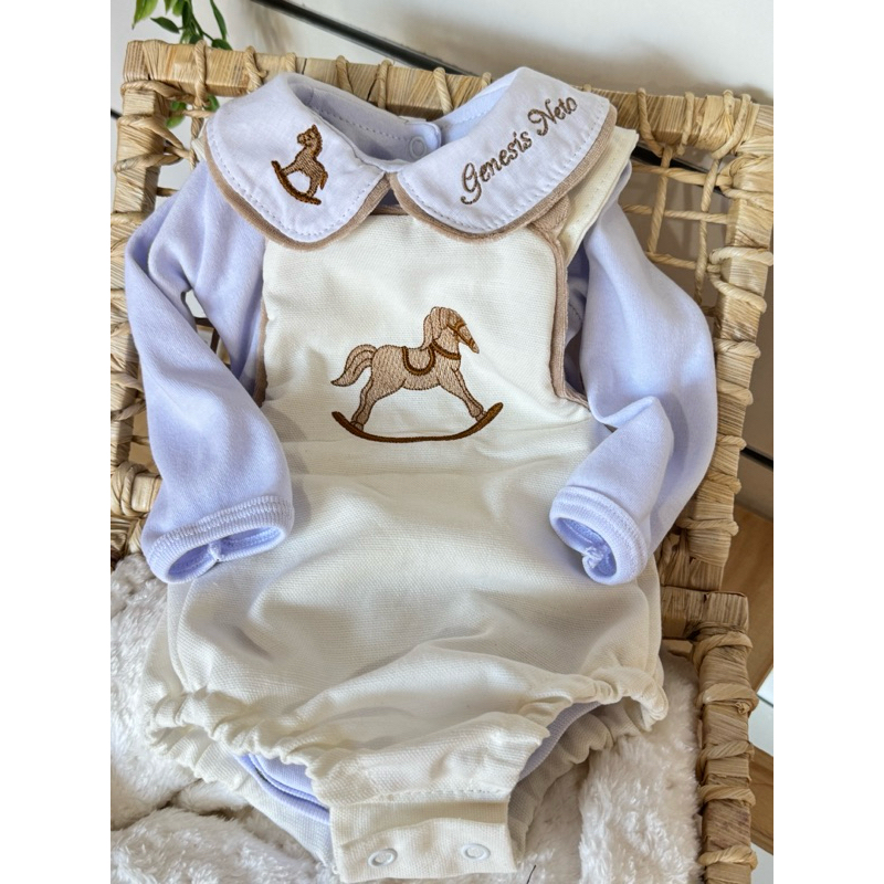 body bebê menino gola bordada,roupa bebê menino,maternidade,recém nascido